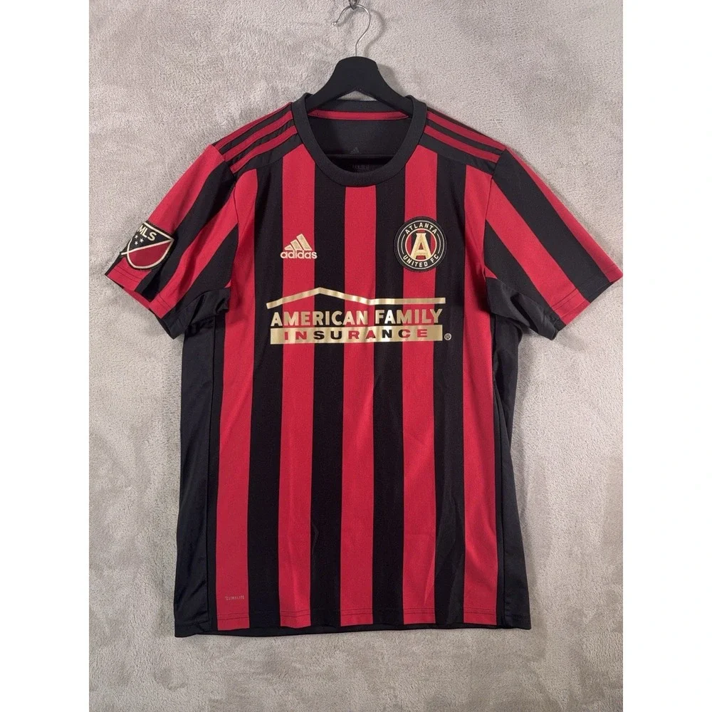 Adidas Atlanta United FC MLS Soccer Jersey Mens Medium Black Red Home Kit